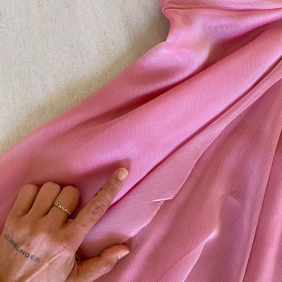 Vintage 90s pink fairy chiffon hi low asymmetrical prom dress gown - Picture 5 of 7